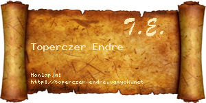 Toperczer Endre névjegykártya