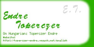 endre toperczer business card